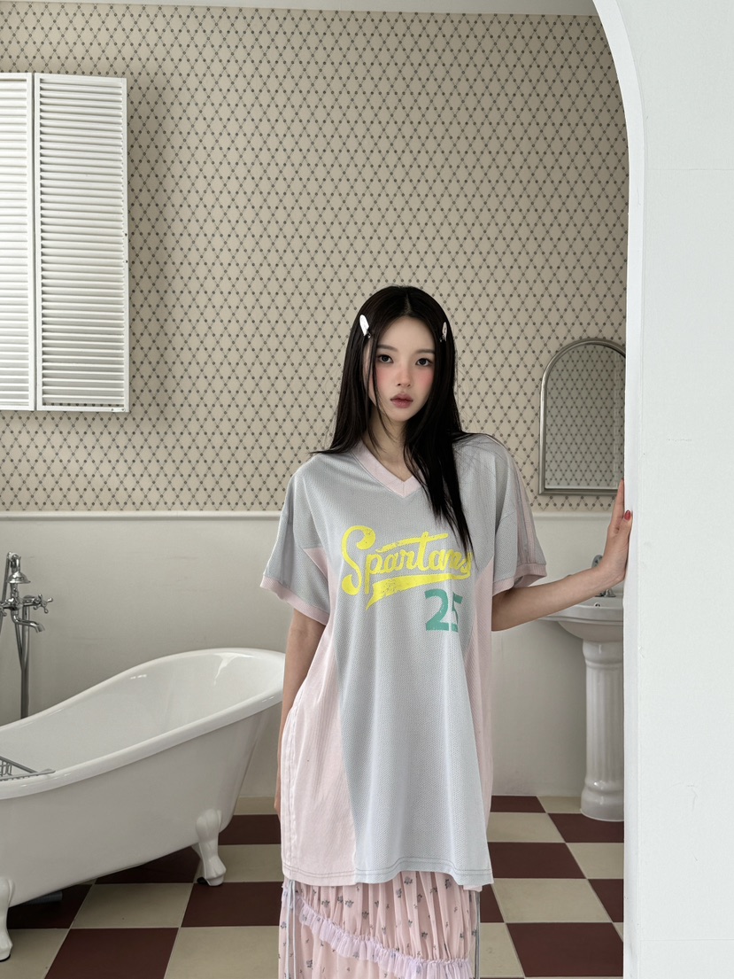 MAISONDEGLORY東大門㊣實拍女裝新品推薦休閑真品25春夏T恤網眼MAISON DE GLORYT恤