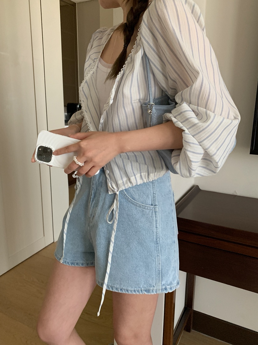 MELLOUNGE-멜라운지-T東大門㊣代購女裝新款人氣襯衫蕾絲衫MELLOUNGE-T襯衫/蕾絲衫