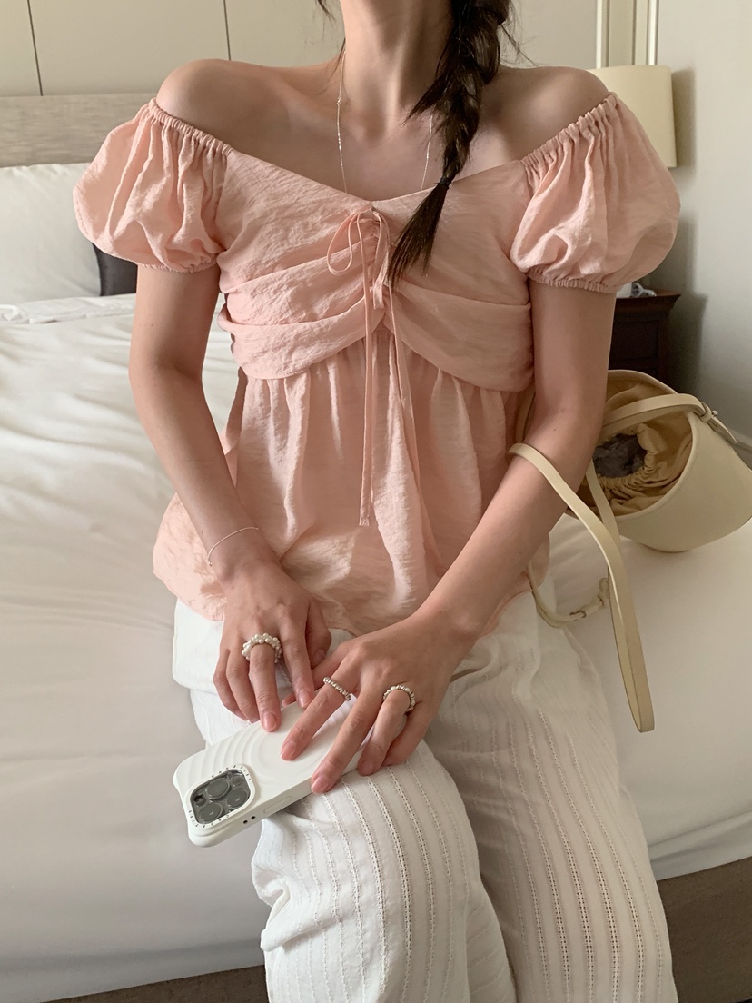 MELLOUNGE-멜라운지-T東大門㊣實拍女士新款休閑襯衫蕾絲衫MELLOUNGE-T襯衫/蕾絲衫