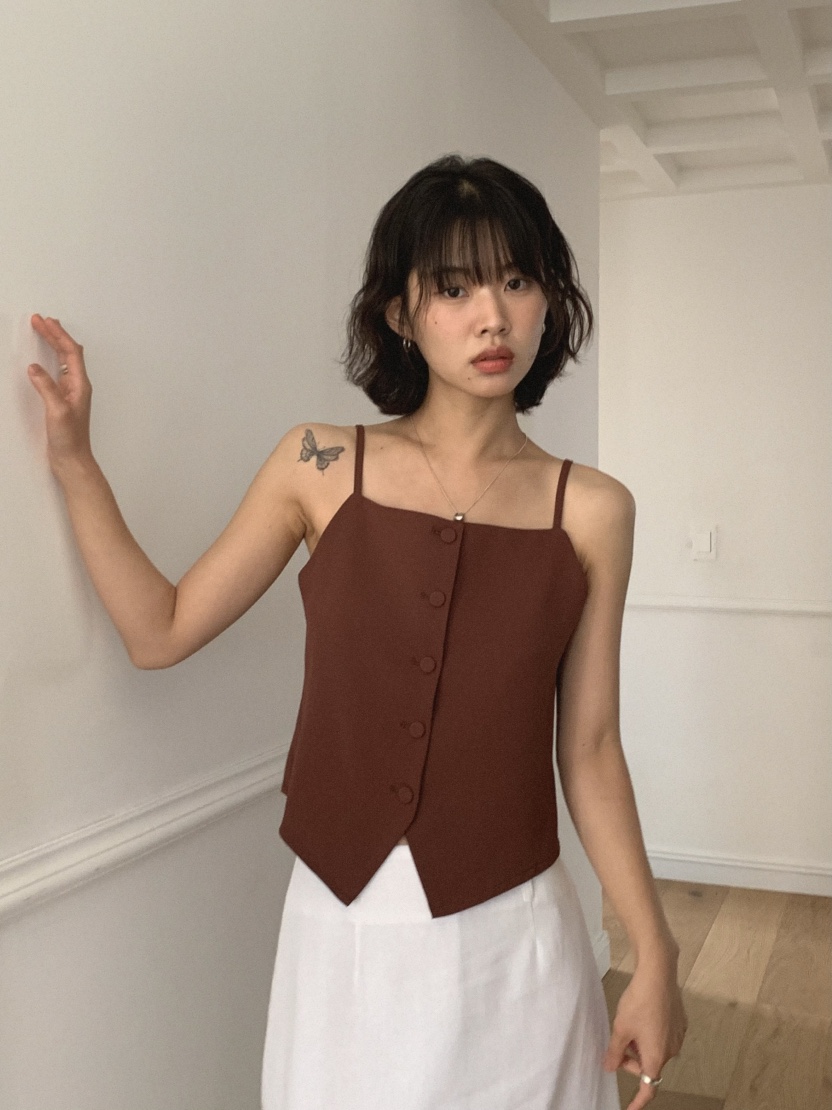 SLAT東大門㊣直郵女士新款推薦熱賣時尚25春夏職業吊帶背心SLAT吊帶/背心
