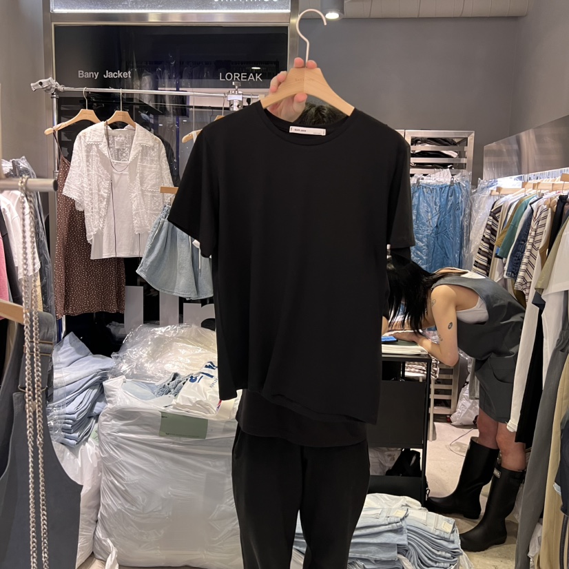 BANY ANCO韓國直郵㊣女士新品職業25春夏時尚休閑真品T恤絲綢BANY ANCOT恤圖色4