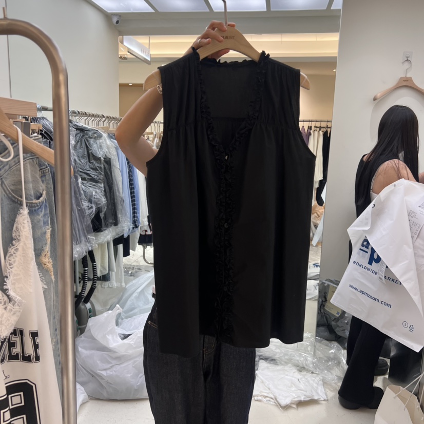 FLAUNT東大門㊣直郵女士新款真品推薦時尚職業熱賣馬甲荷葉邊FLAUNT馬甲圖色2
