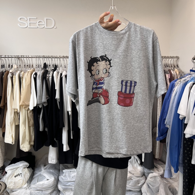 LEESEED-A韓國代購㊣女裝新品時尚25春夏職業休閑熱賣人氣T恤SEeD/LEESEEDT恤圖色2