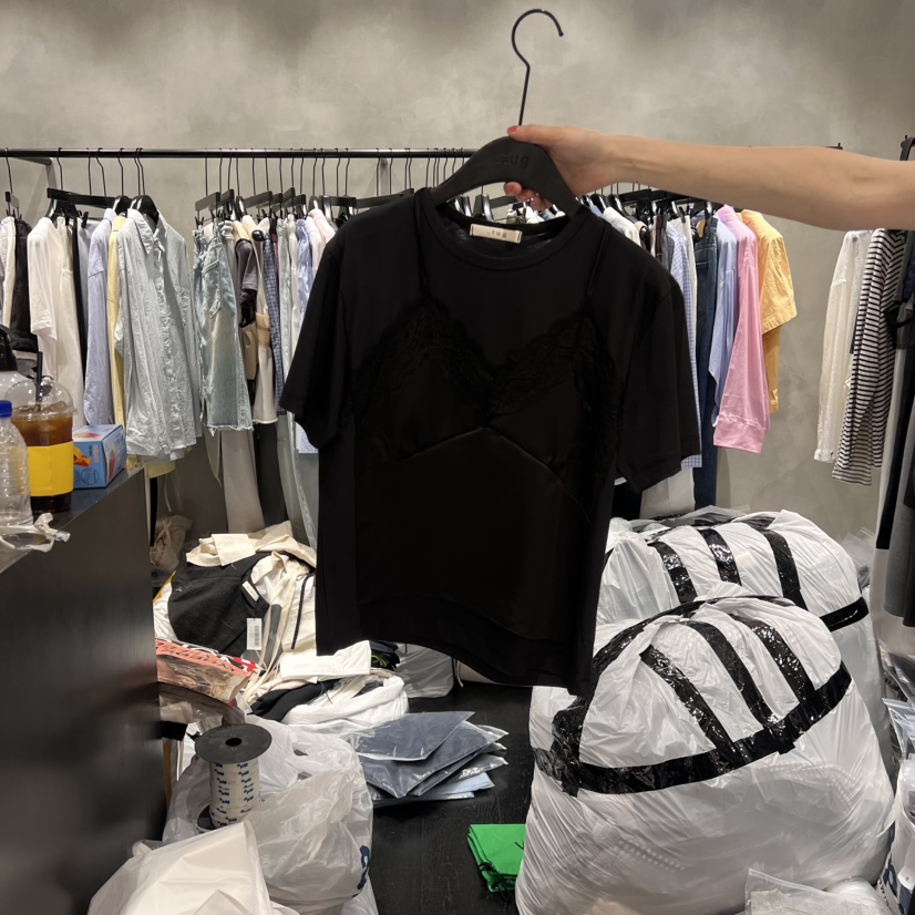 TUG韓國直郵㊣女士新品真品時尚職業人氣推薦25春夏T恤蕾絲TUGT恤圖色2