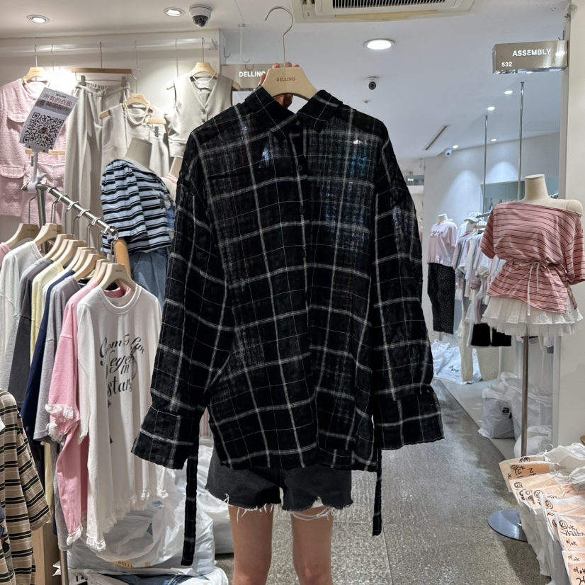 DELLING東大門㊣實拍女士新品熱賣真品25春夏襯衫蕾絲衫紗布DELLING襯衫/蕾絲衫圖色2
