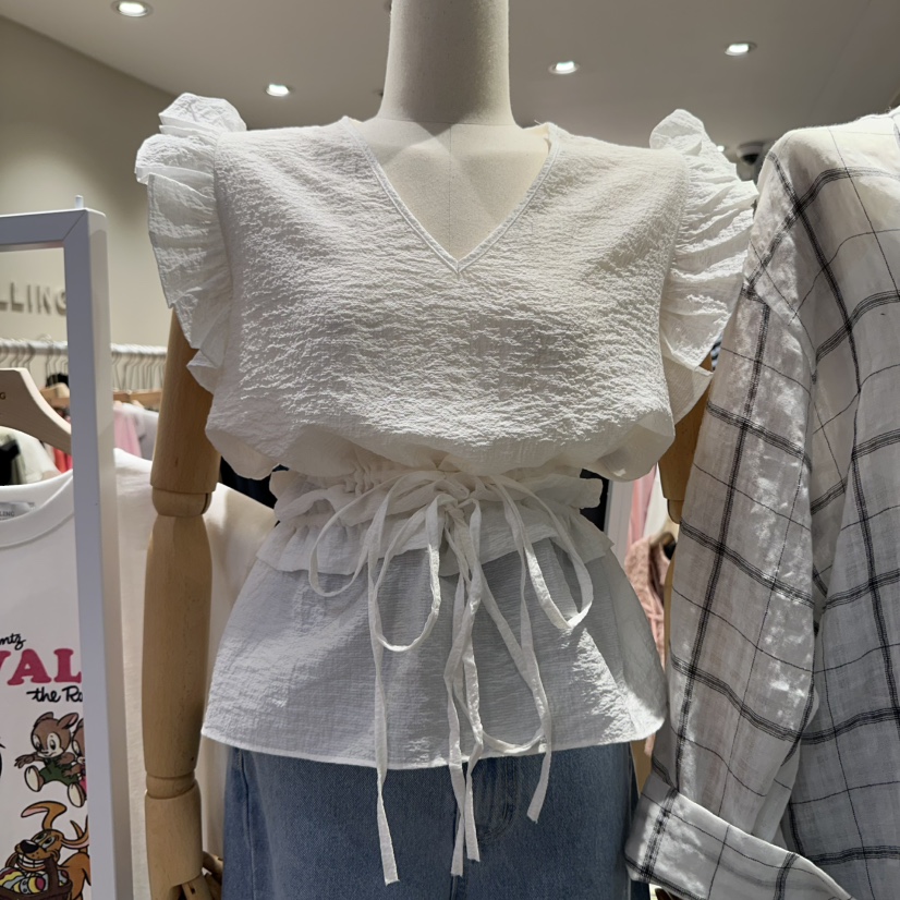 DELLING東大門㊣實拍女裝新品推薦熱賣時尚休閑職業襯衫蕾絲衫DELLING襯衫/蕾絲衫