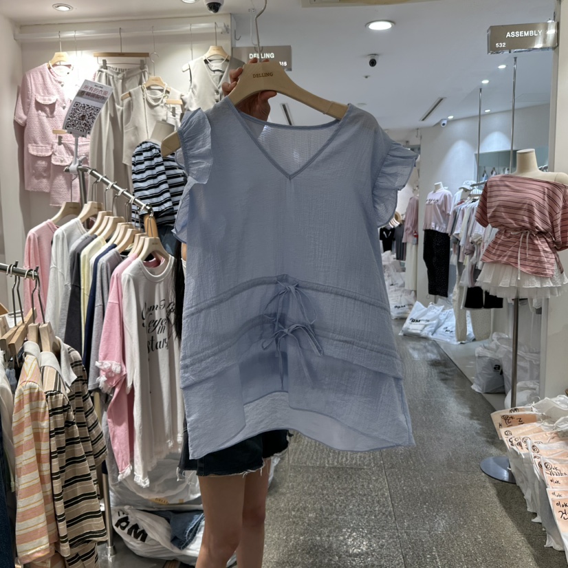DELLING東大門㊣實拍女裝新品推薦熱賣時尚休閑職業襯衫蕾絲衫DELLING襯衫/蕾絲衫圖色2