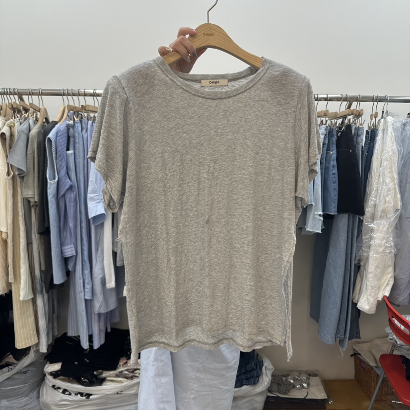 DELIGHT-L東大門㊣直郵女士新品25春夏職業時尚真品T恤紐扣DELIGHTT恤