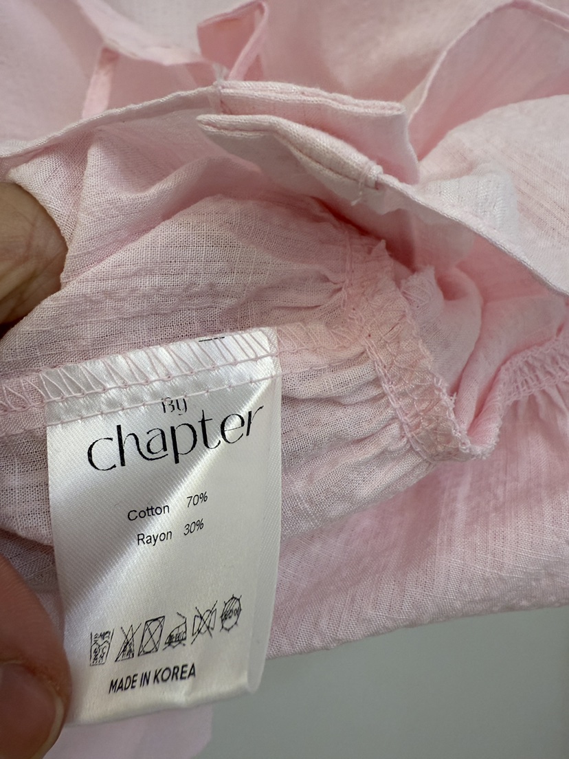 BY CHAPTER韓國直郵㊣女裝新款時尚人氣休閑襯衫蕾絲衫荷葉邊Chapter襯衫/蕾絲衫