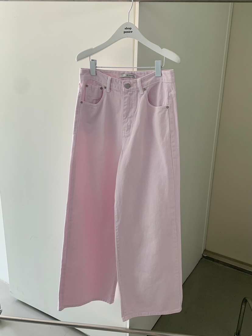 SHOP POSTER韓國代購㊣女士新款25春夏真品推薦牛仔褲刺繡SHOP_POSTER牛仔褲