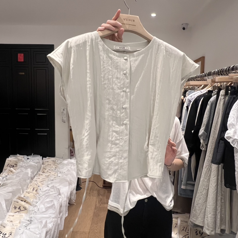 VENIR-a東大門㊣代購女士新品熱賣真品25春夏時尚襯衫蕾絲衫VENIR-a襯衫/蕾絲衫