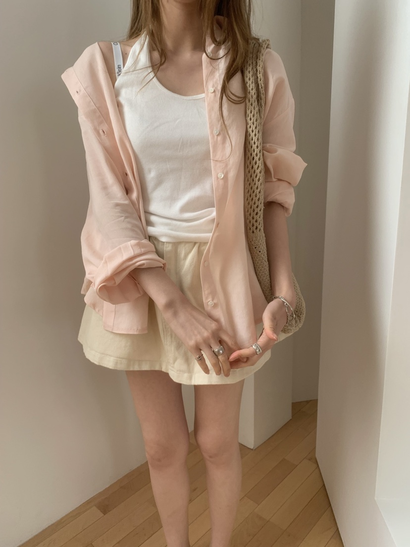 SHOP POSTER韓國直郵㊣女士新款熱賣25春夏襯衫蕾絲衫亞麻布SHOP_POSTER襯衫/蕾絲衫