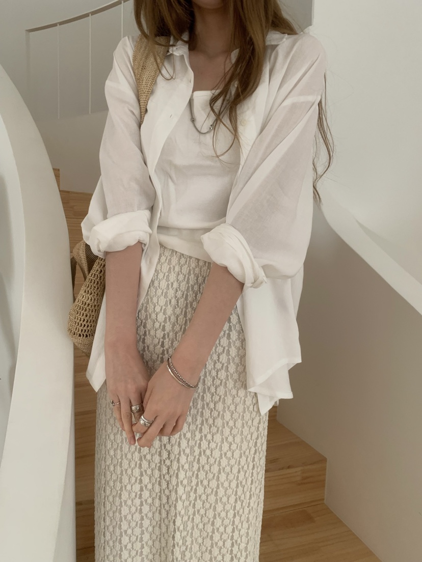 SHOP POSTER韓國直郵㊣女士新款熱賣25春夏襯衫蕾絲衫亞麻布SHOP_POSTER襯衫/蕾絲衫
