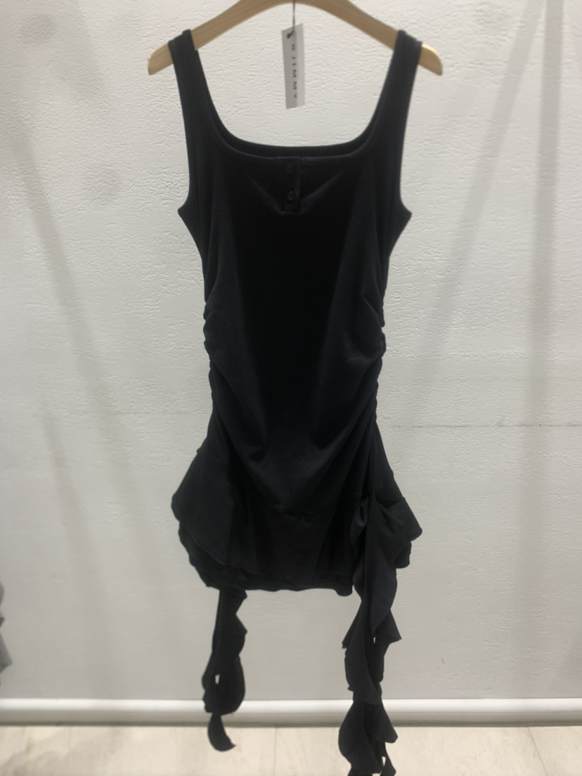 JIMMY東大門㊣代購女裝新品真品25春夏休閑職業連衣裙荷葉邊JIMMY/REMAKE連衣裙圖色2