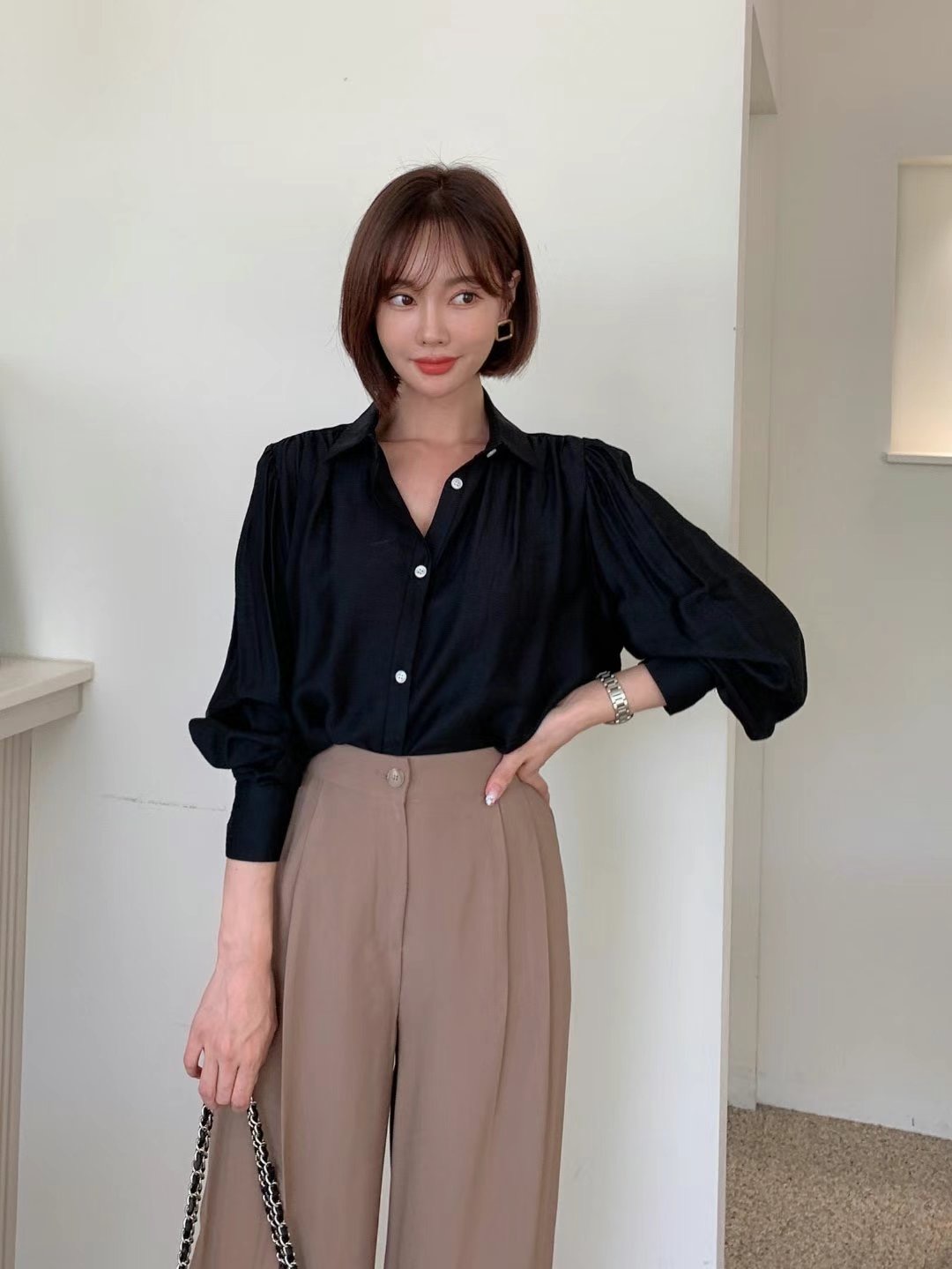 MARID韓國代購㊣女裝新品人氣休閑推薦時尚真品職業襯衫蕾絲衫MARID襯衫/蕾絲衫圖色4