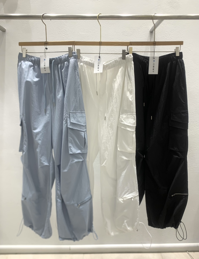 JIMMY東大門㊣實拍女裝新品25春夏時尚熱賣真品休閑褲尼龍拉鏈JIMMY/REMAKE休閑褲