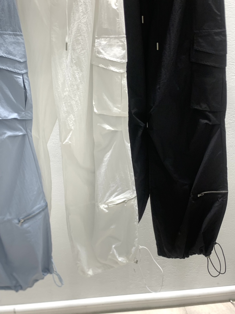 JIMMY東大門㊣實拍女裝新品25春夏時尚熱賣真品休閑褲尼龍拉鏈JIMMY/REMAKE休閑褲