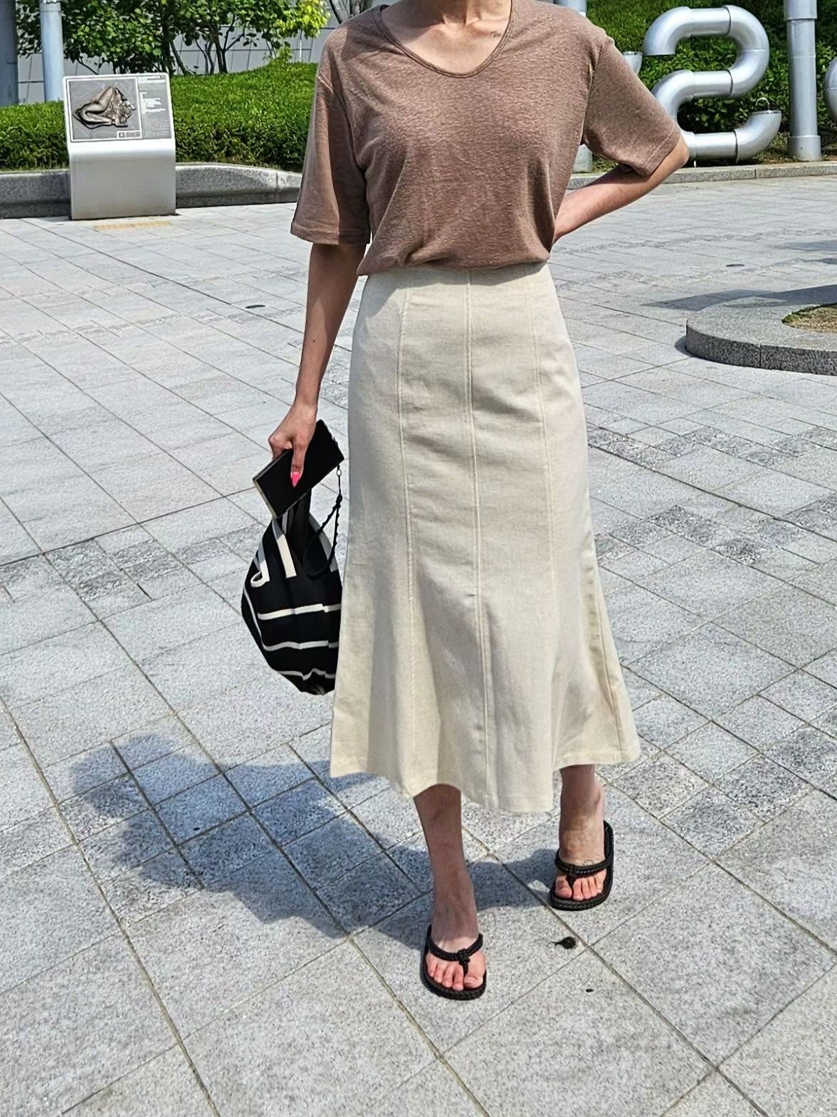 MARID韓國代購㊣女裝新款25春夏休閑推薦時尚職業熱賣真品長裙MARID長裙