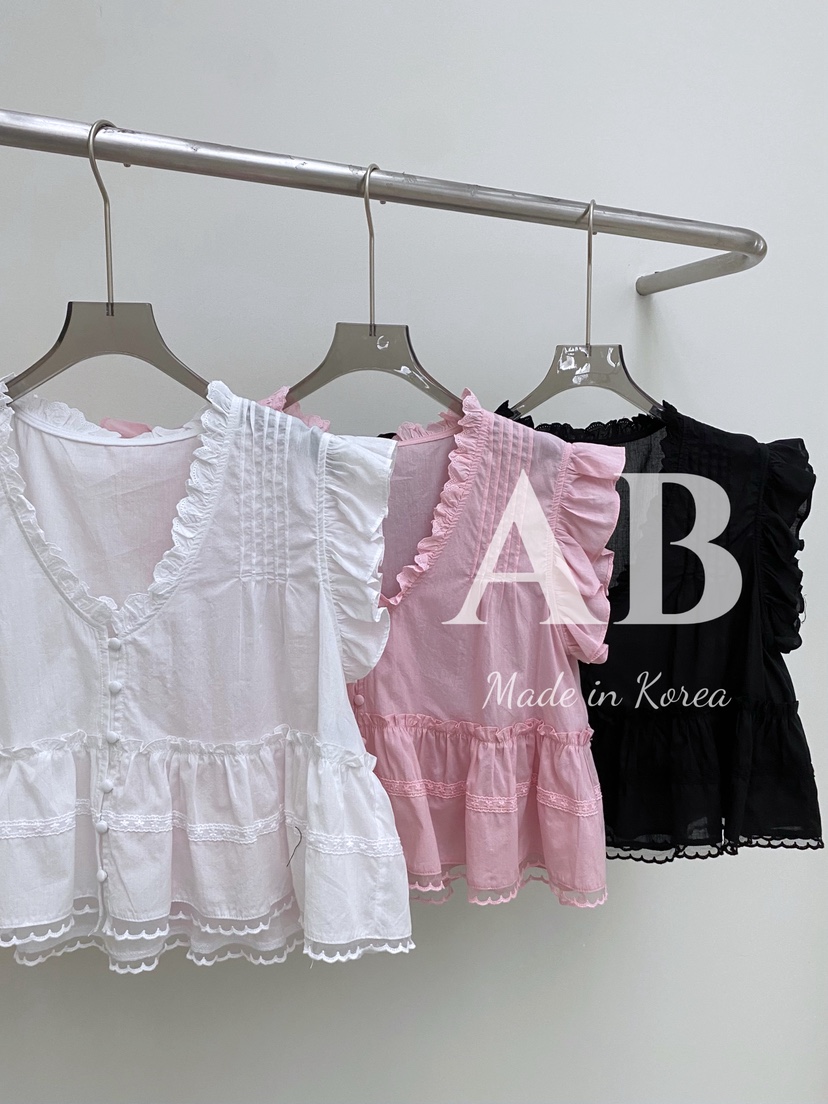 AB東大門㊣代購女裝新品人氣熱賣休閑推薦25春夏襯衫蕾絲衫AB襯衫/蕾絲衫