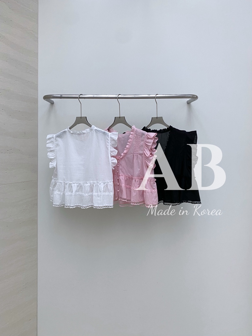 AB東大門㊣代購女裝新品人氣熱賣休閑推薦25春夏襯衫蕾絲衫AB襯衫/蕾絲衫