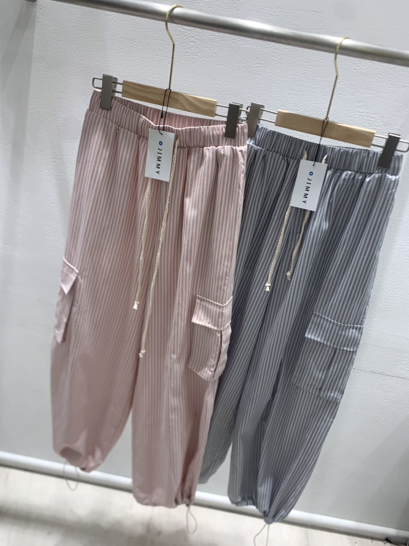 JIMMY東大門㊣直郵女裝新品25春夏熱賣休閑人氣職業休閑褲條紋JIMMY/REMAKE休閑褲
