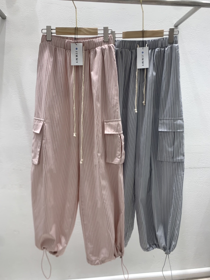 JIMMY東大門㊣直郵女裝新品25春夏熱賣休閑人氣職業休閑褲條紋JIMMY/REMAKE休閑褲
