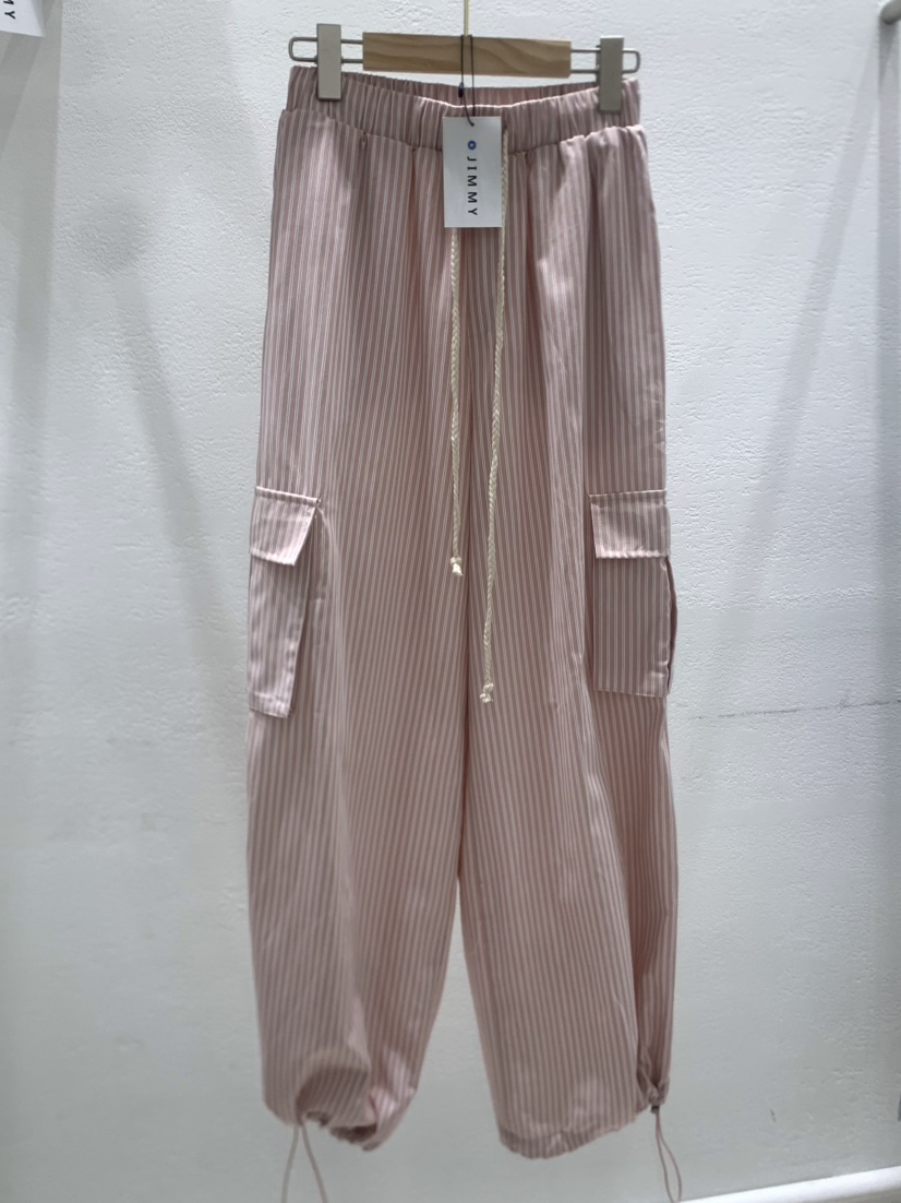 JIMMY東大門㊣直郵女裝新品25春夏熱賣休閑人氣職業休閑褲條紋JIMMY/REMAKE休閑褲圖色2