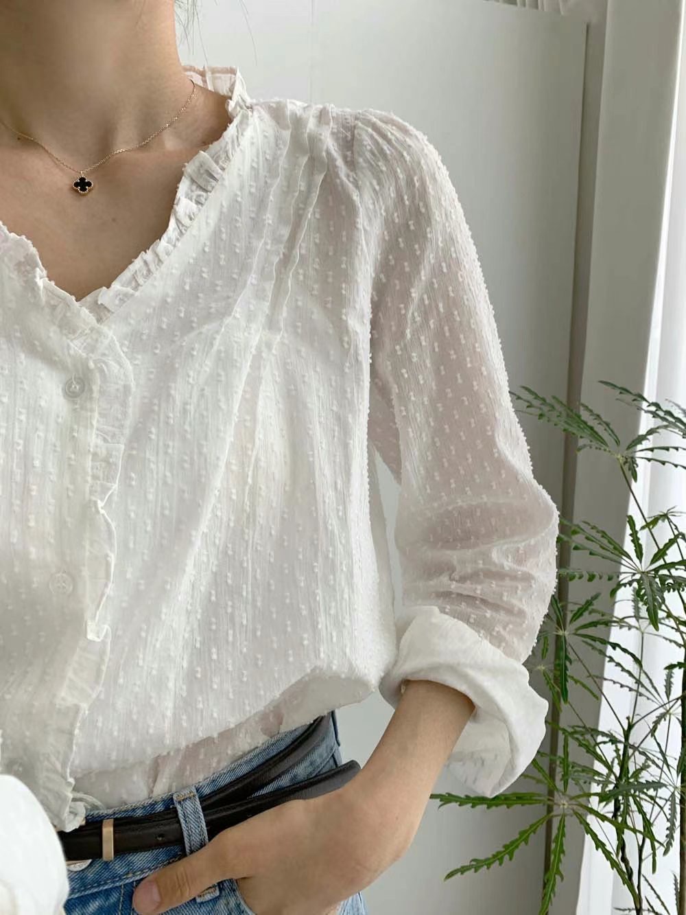 MARID韓國代購㊣女士新款職業熱賣時尚推薦真品25春夏襯衫蕾絲衫MARID襯衫/蕾絲衫