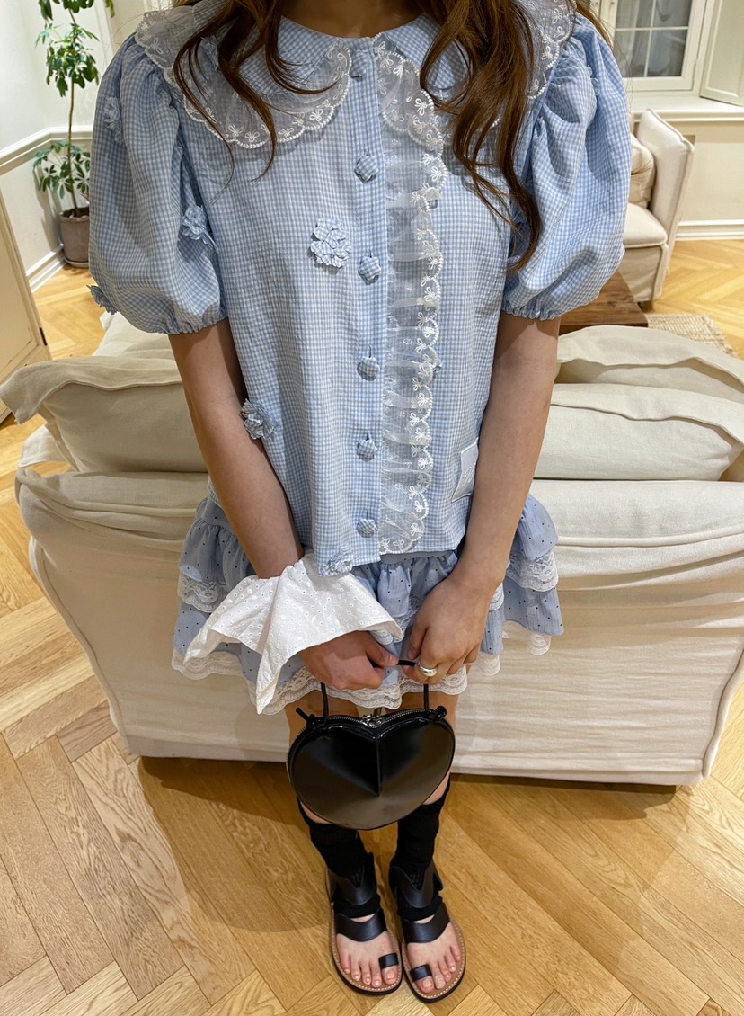 BOUTIQUE-L韓國直郵㊣女裝新款休閑時尚職業25春夏襯衫蕾絲衫BOUTIQUE-L襯衫/蕾絲衫