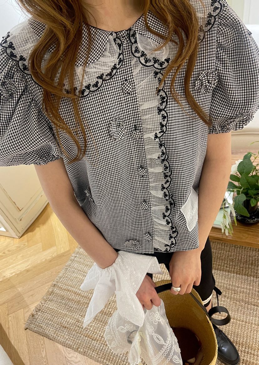 BOUTIQUE-L韓國直郵㊣女裝新款休閑時尚職業25春夏襯衫蕾絲衫BOUTIQUE-L襯衫/蕾絲衫