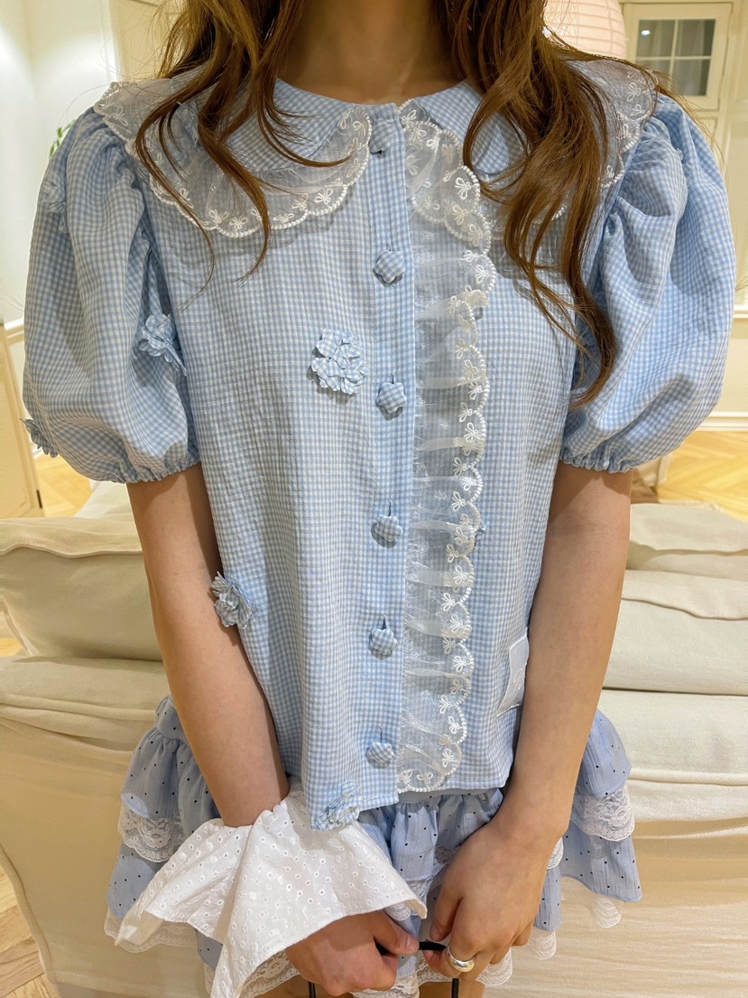 BOUTIQUE-L韓國直郵㊣女裝新款休閑時尚職業25春夏襯衫蕾絲衫BOUTIQUE-L襯衫/蕾絲衫