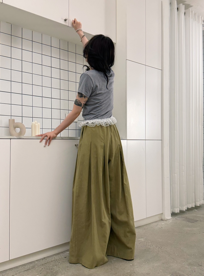 PARSLEY韓國代購㊣女裝新品人氣推薦真品25春夏休閑休閑褲亞麻Daze休閑褲