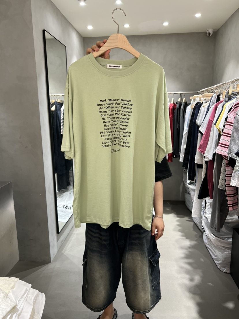 X-MOOD韓國直郵㊣女裝新款時尚真品人氣職業推薦休閑25春夏T恤X-MOODT恤圖色2
