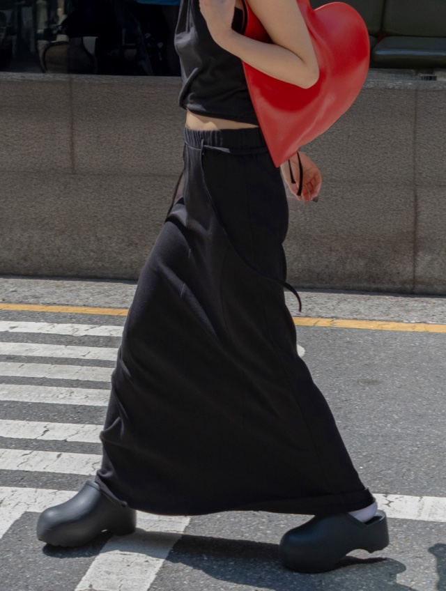 BOOMBINE韓國代購㊣女士新款推薦人氣職業休閑真品長裙含腰繩BOOMBINE長裙