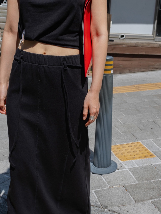 BOOMBINE韓國代購㊣女士新款推薦人氣職業休閑真品長裙含腰繩BOOMBINE長裙