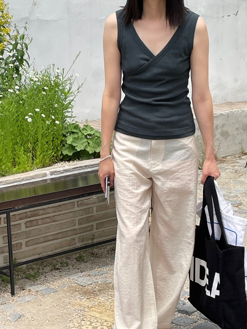 WATER韓國代購㊣女裝新款人氣真品25春夏時尚推薦休閑休閑褲WATER/RIVER休閑褲