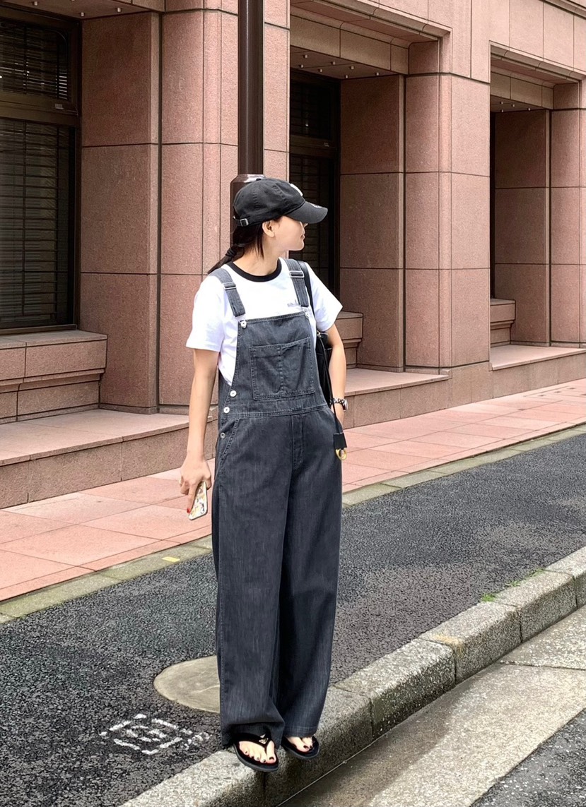 COURGETTE東大門㊣代購女士新款25春夏人氣熱賣真品職業背帶褲COURGETTE背帶褲