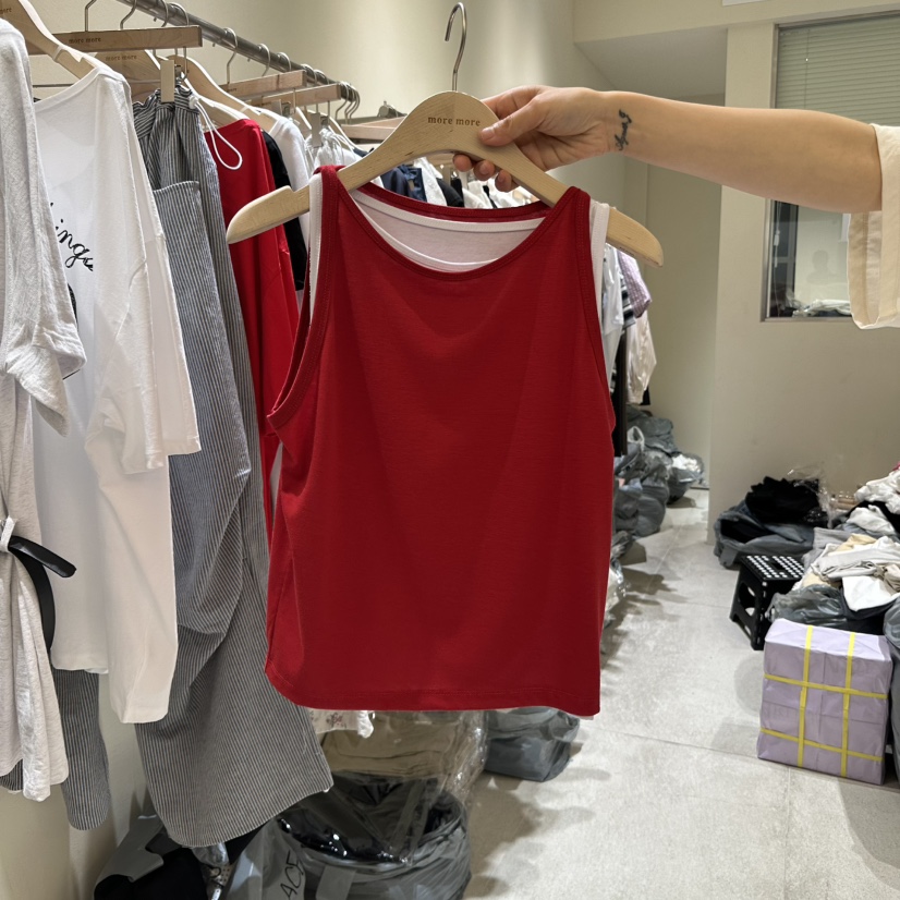 MOREMORE東大門㊣代購女裝新品職業時尚25春夏真品吊帶背心more more吊帶/背心圖色2