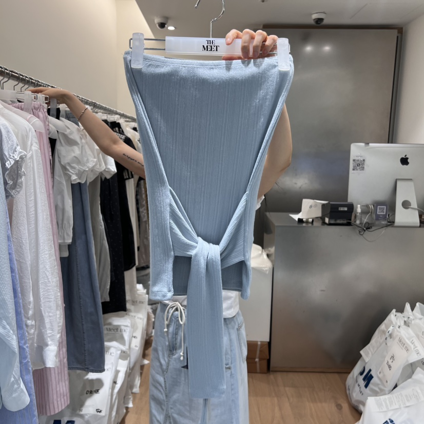 MEET ME東大門㊣實拍女裝新款職業熱賣真品25春夏吊帶背心MEET ME吊帶/背心