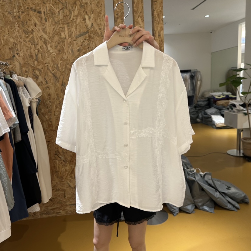 DE VENTI韓國直郵㊣女士新款休閑熱賣時尚推薦25春夏襯衫蕾絲衫DE VENTI襯衫/蕾絲衫圖色3