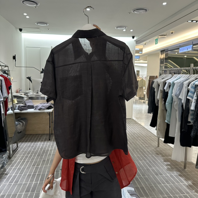 VIVE韓國代購㊣女士新款真品職業休閑時尚25春夏襯衫蕾絲衫亞麻VIVE襯衫/蕾絲衫