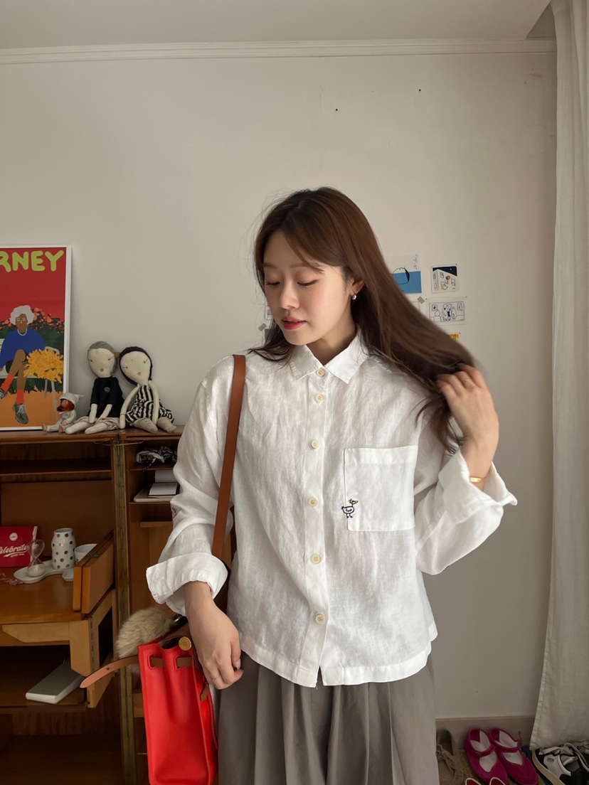AT NOTE東大門㊣代購女裝新品推薦真品襯衫蕾絲衫刺繡亞麻鴨AT NOTE襯衫/蕾絲衫