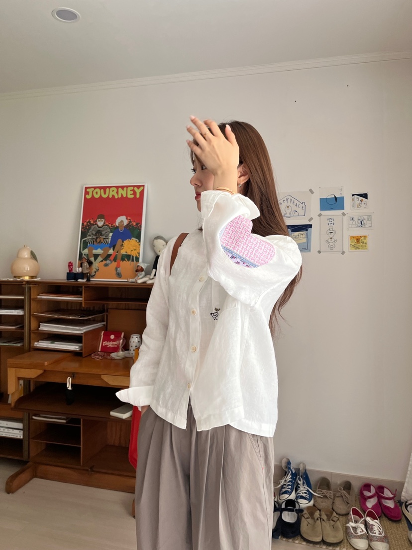 AT NOTE東大門㊣代購女裝新品推薦真品襯衫蕾絲衫刺繡亞麻鴨AT NOTE襯衫/蕾絲衫