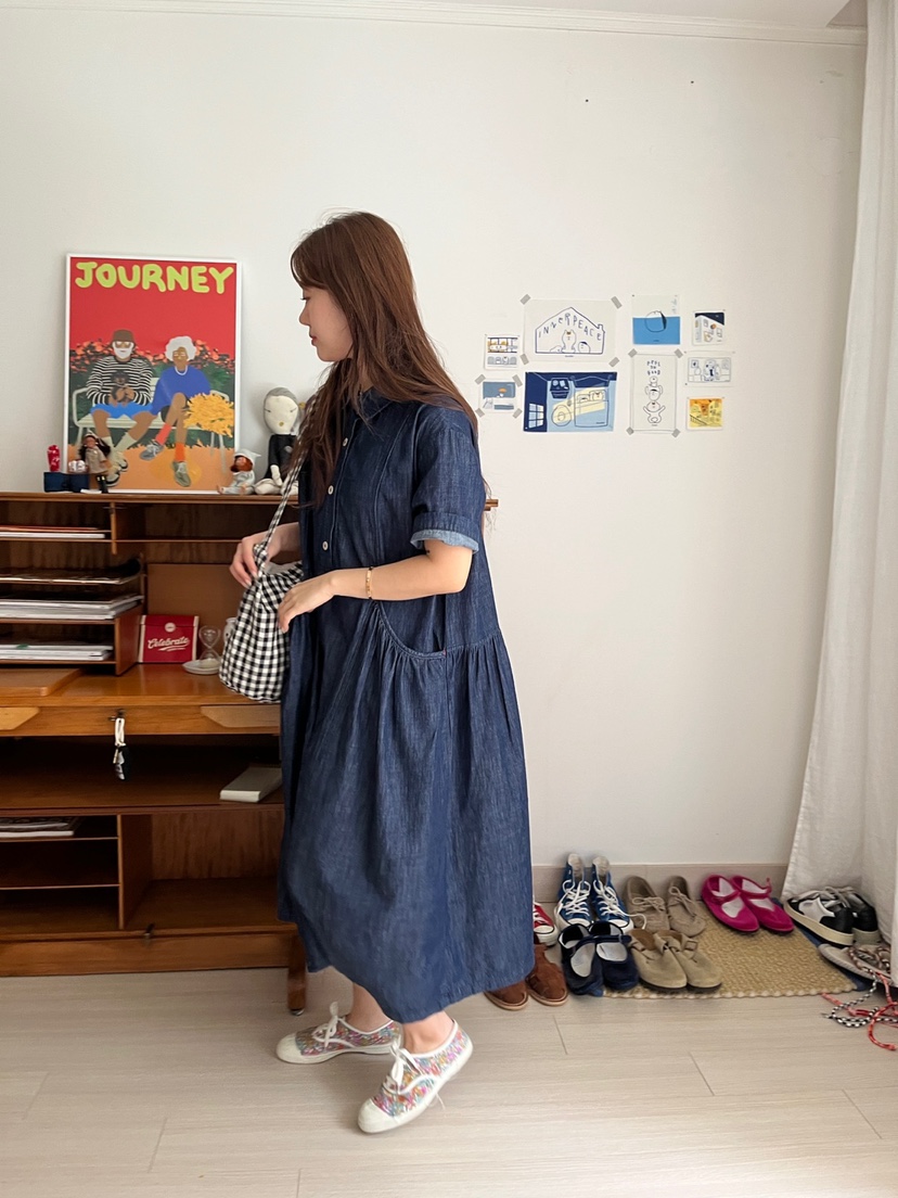 AT NOTE東大門㊣代購女士新款人氣25春夏真品休閑連衣裙口袋AT NOTE連衣裙