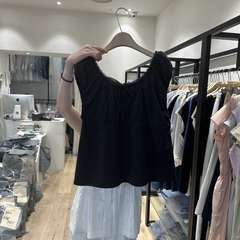 BRUNI/RICOTTA韓國代購㊣女士新品真品推薦職業吊帶背心褶皺BRUNI/RICOTTA吊帶/背心圖色2