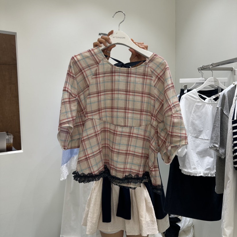 AFTERNOON-P韓國代購㊣女士新品職業推薦熱賣人氣襯衫蕾絲衫AFTERNOON襯衫/蕾絲衫圖色2
