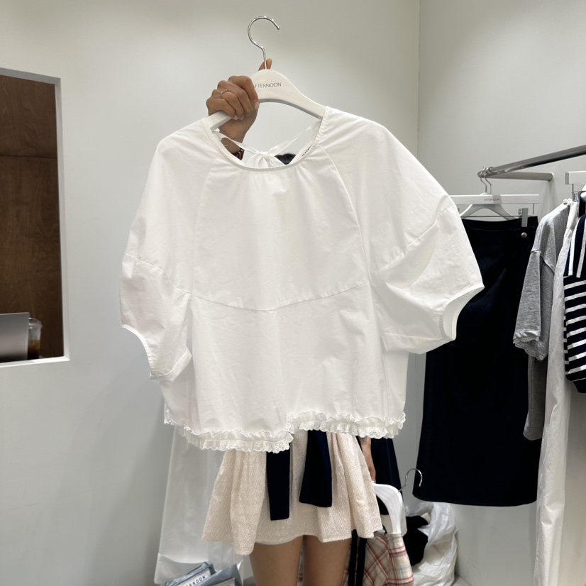 AFTERNOON-P韓國代購㊣女士新品職業推薦熱賣人氣襯衫蕾絲衫AFTERNOON襯衫/蕾絲衫圖色3