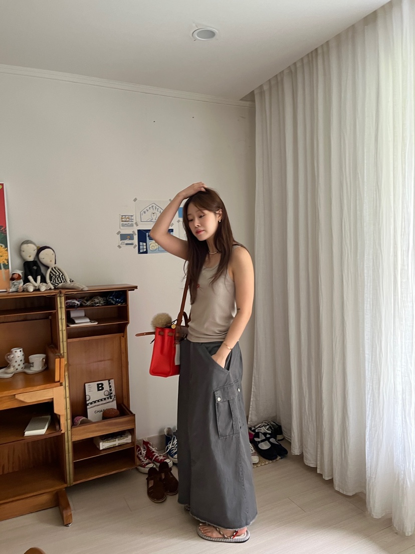 AT NOTE韓國代購㊣女裝新品休閑真品職業人氣時尚長裙工裝AT NOTE長裙