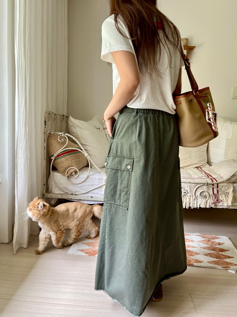 AT NOTE韓國代購㊣女裝新品休閑真品職業人氣時尚長裙工裝AT NOTE長裙