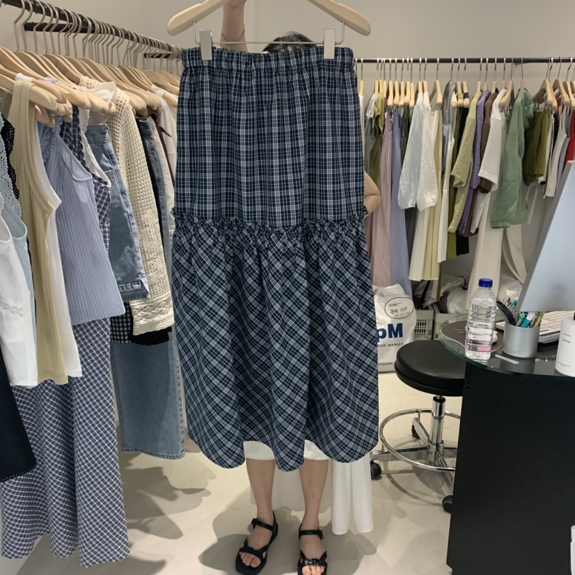 PLATE韓國代購㊣女士新款休閑時尚熱賣25春夏人氣半身裙中短裙PLATE半身裙/中短裙